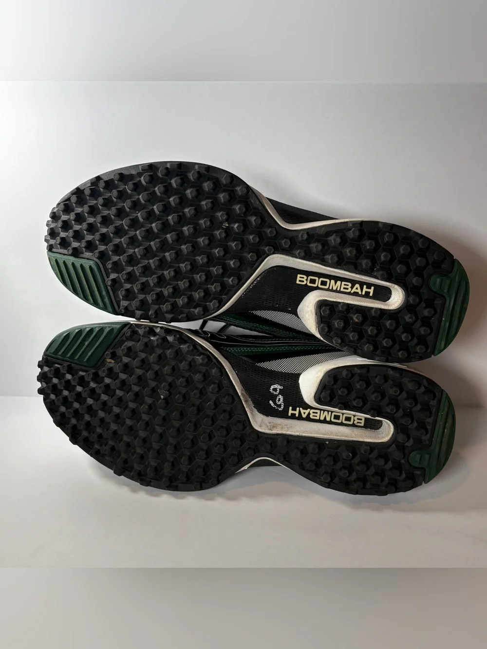 Boombah Men's Turf Athletic Shoes Black Green White Size 14